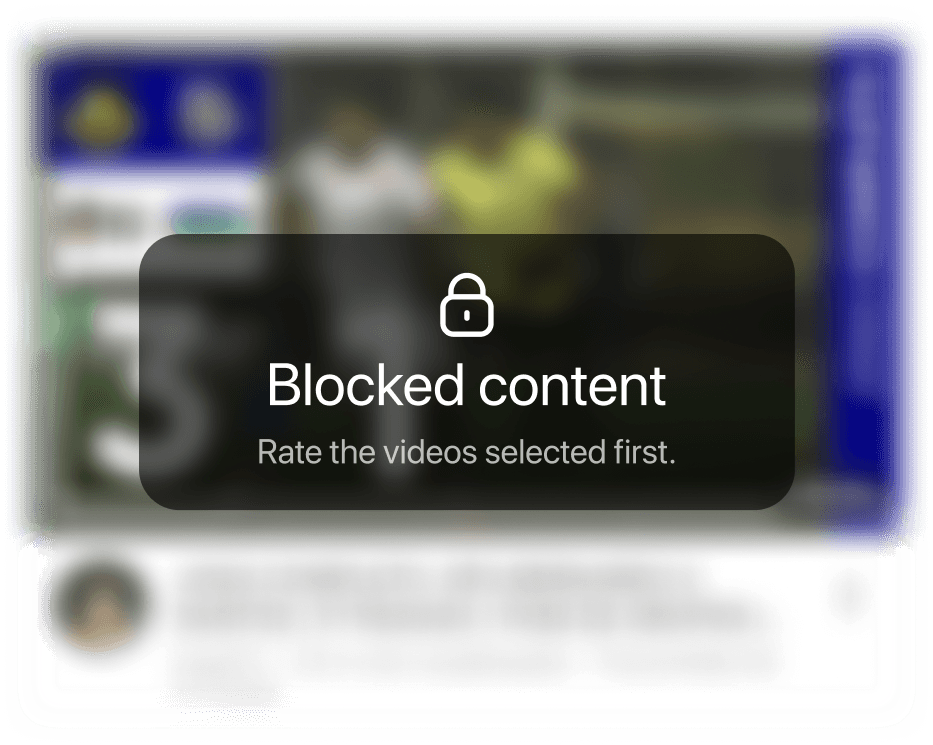 Blocked content — rate the selected videos first