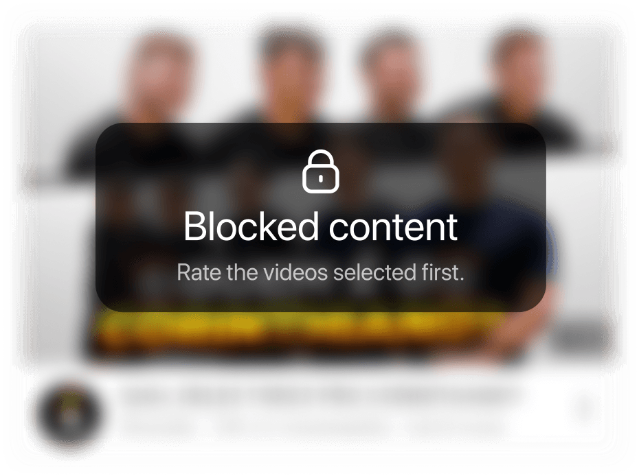 Blocked content — rate the selected videos first
