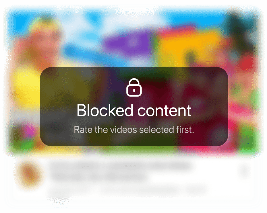Blocked content — rate the selected videos first